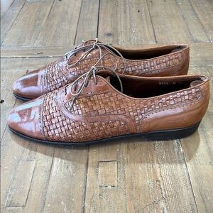 Cole Haan bergamo vintage Brown Leather Woven Men's Shoes